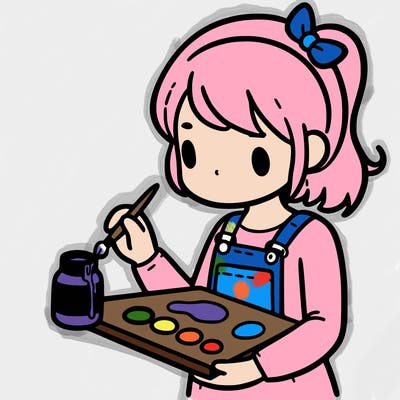 a girl who is painting