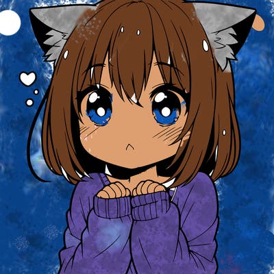 shy anime catgirl