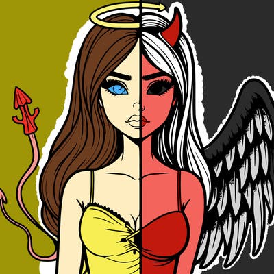 devil vs angel realistic girl