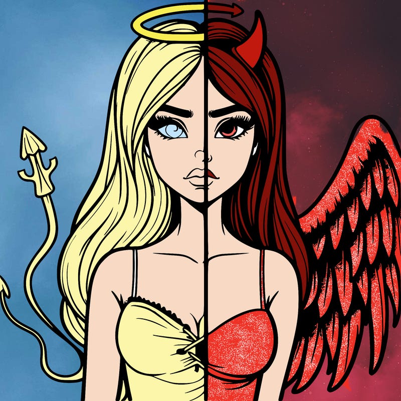 devil vs angel realistic girl