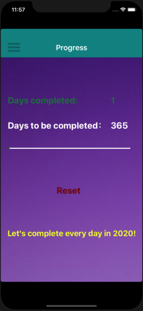 Christian Song - Progress screen in the Christian Song app showing daily habit completion and goals