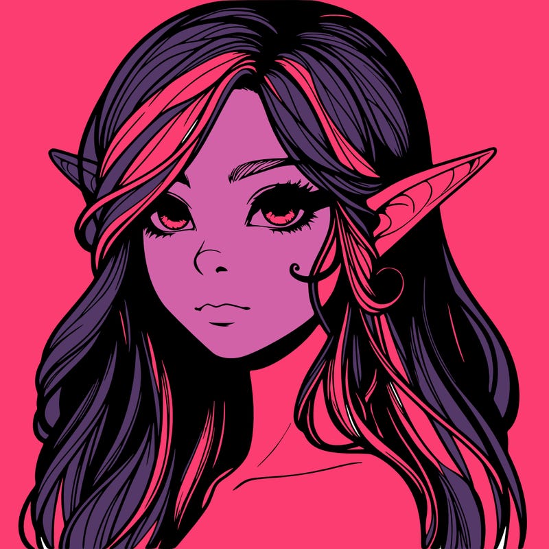 elf girl realistic dark fantasy