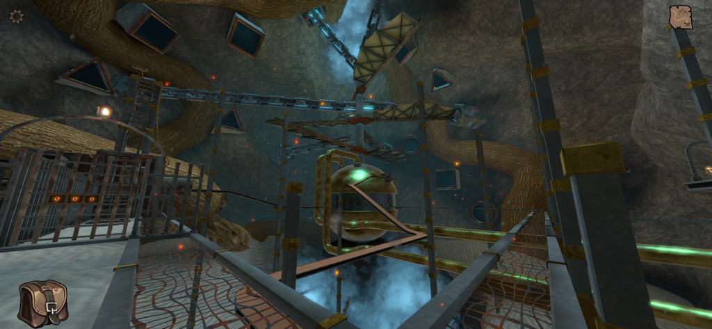Legacy - Reawakening - Intricate mechanical contraptions inside an ancient underground cavern in Legacy - Reawakening
