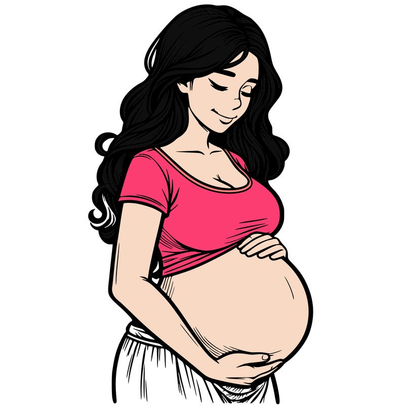 woman heavily pregnant realistic