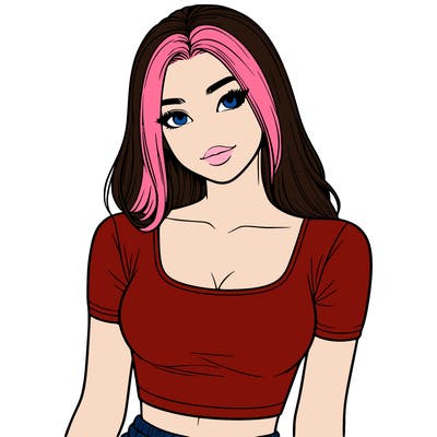 realistic girl with crop top