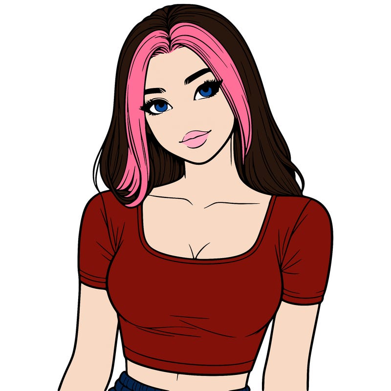 realistic girl with crop top