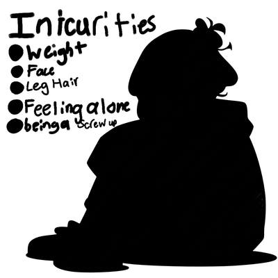 sad anime girl sitting alone