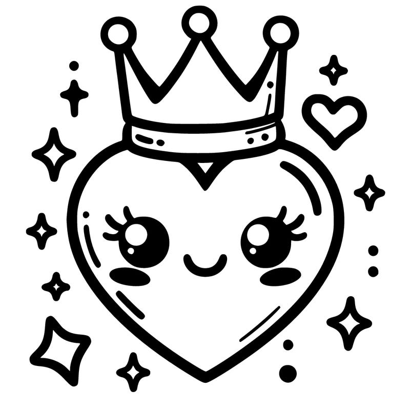 heart with queen crown