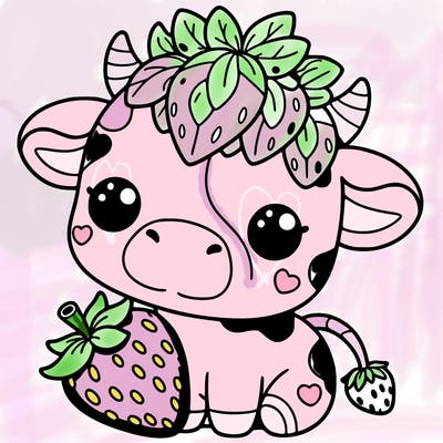 cute strawberry cow
