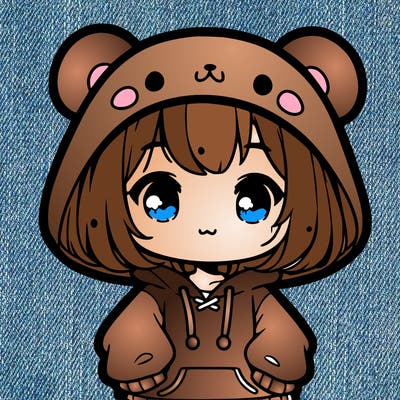 cute anime girl bear hoodie
