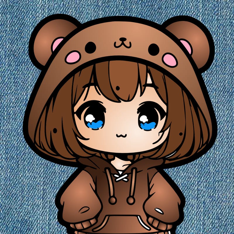 cute anime girl bear hoodie
