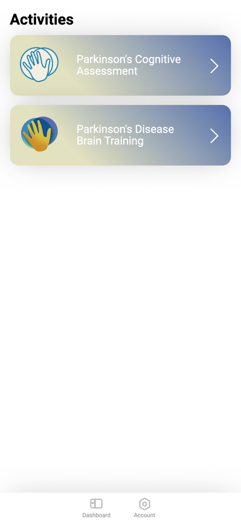 Parkinson's Cognitive Research - Medical App | MWM