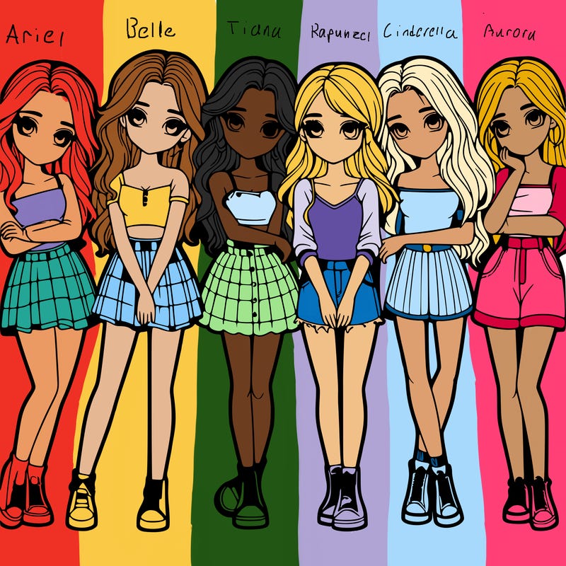 a group of girls realistic