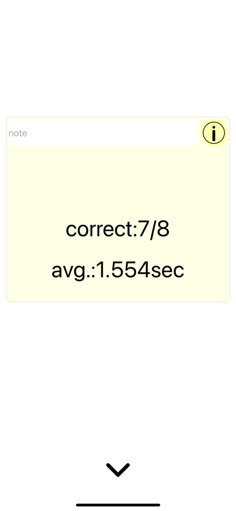 C2 Flanker Task - Tela de resumo da C2 Flanker Task mostrando precisão de 7 de 8 e tempo médio de resposta de 1,554 segundos