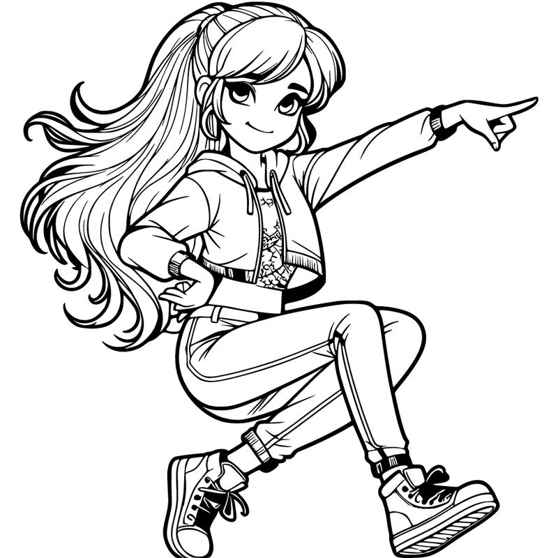 teenage girl dancing realistic