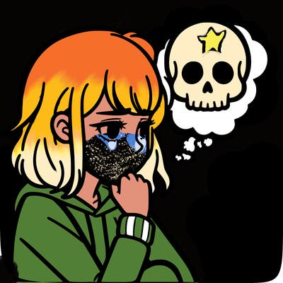 sad teenager girl think about death