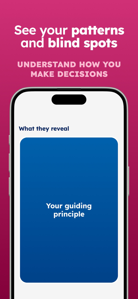 Empirio: Learn Business - Empirio app interface showing text about understanding personal decision patterns and guiding principles.