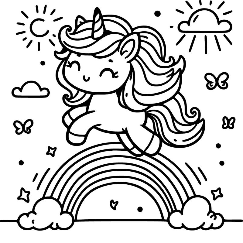 pink fluffy unicorns dancing on rainbows