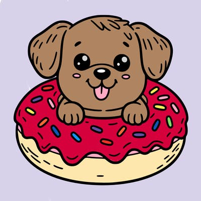 dog in a donut