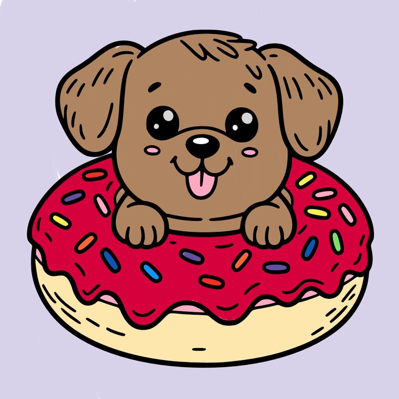 dog in a donut