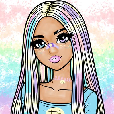 realistic girl with straight and long hair