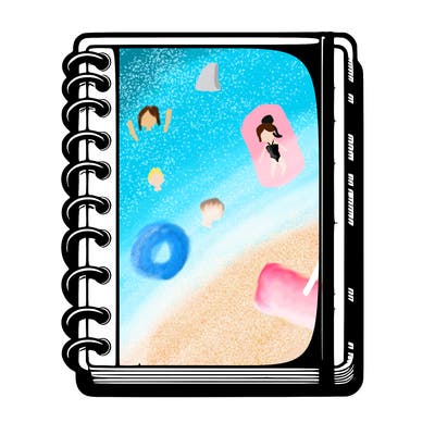 blank, realistic notebook