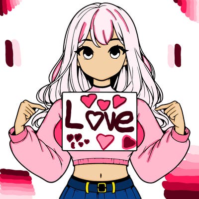 girl holding a blank sign in a long sleeve crop top