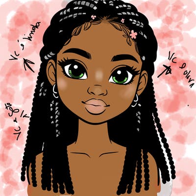 a realistic black girl with braids