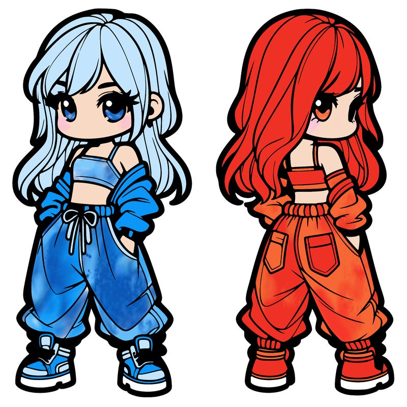 girl in crop top and baggy pants