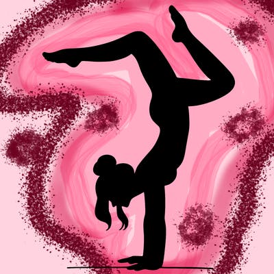 a woman doing a handstand