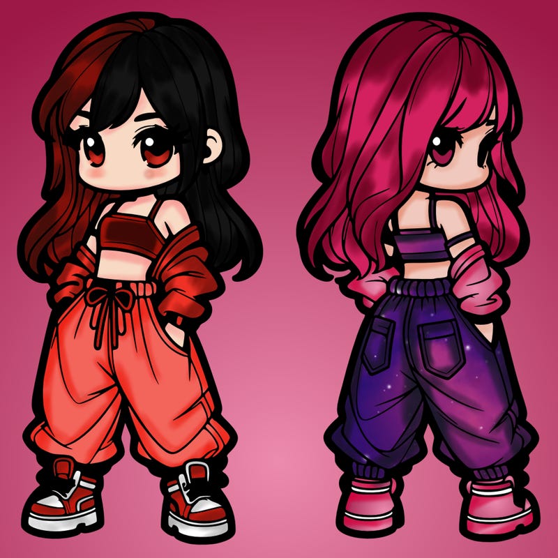 girl in crop top and baggy pants