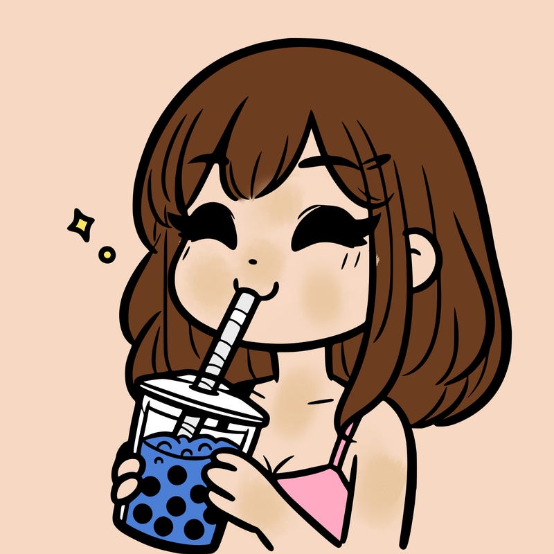 a girl drinking boba