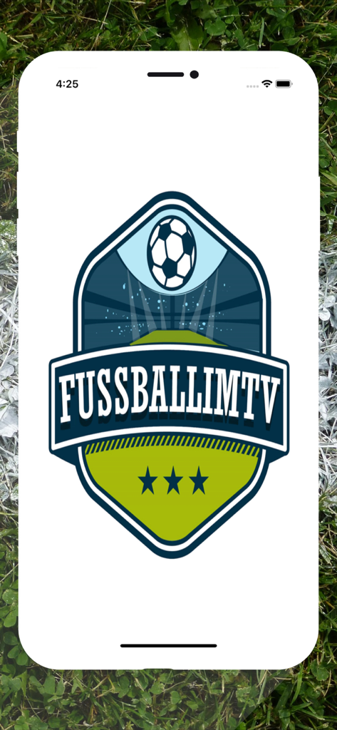 Fussball im TV live - スマートフォンに表示されるFussball im TV liveサッカーアプリのロゴ