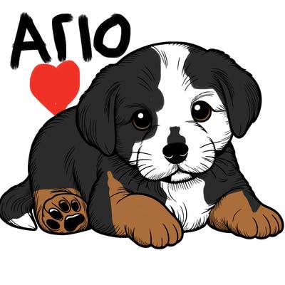 a cute realistic puppy