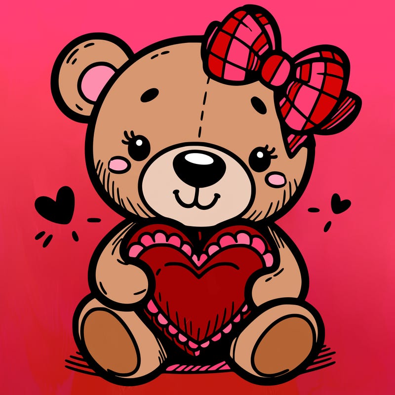 teddy bear hugging a heart