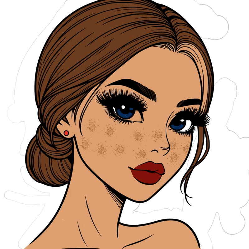 realistic girl with lashes