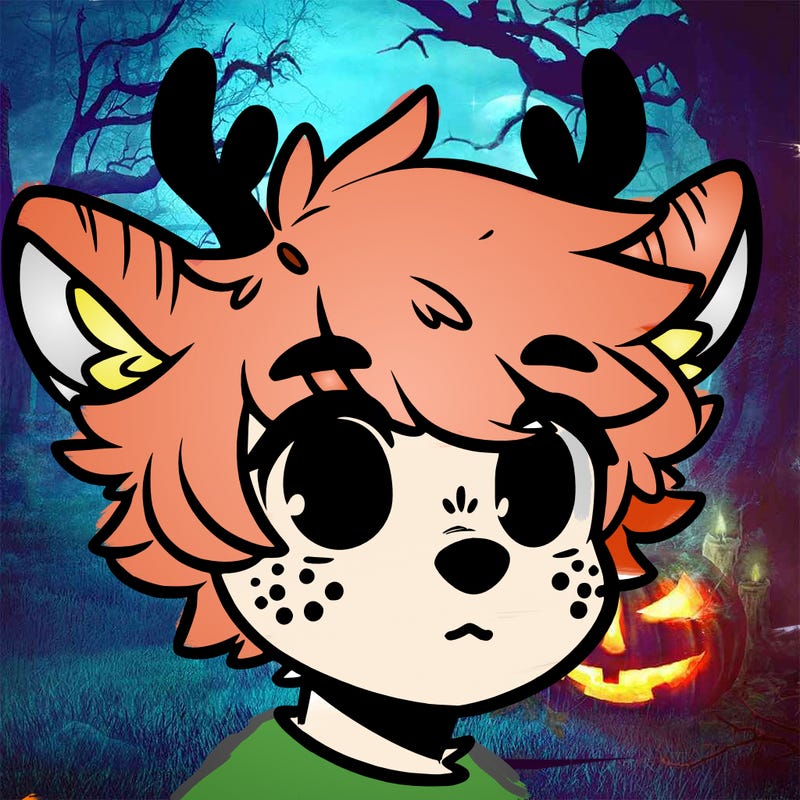 a humanoid deer with soft fluffy ears