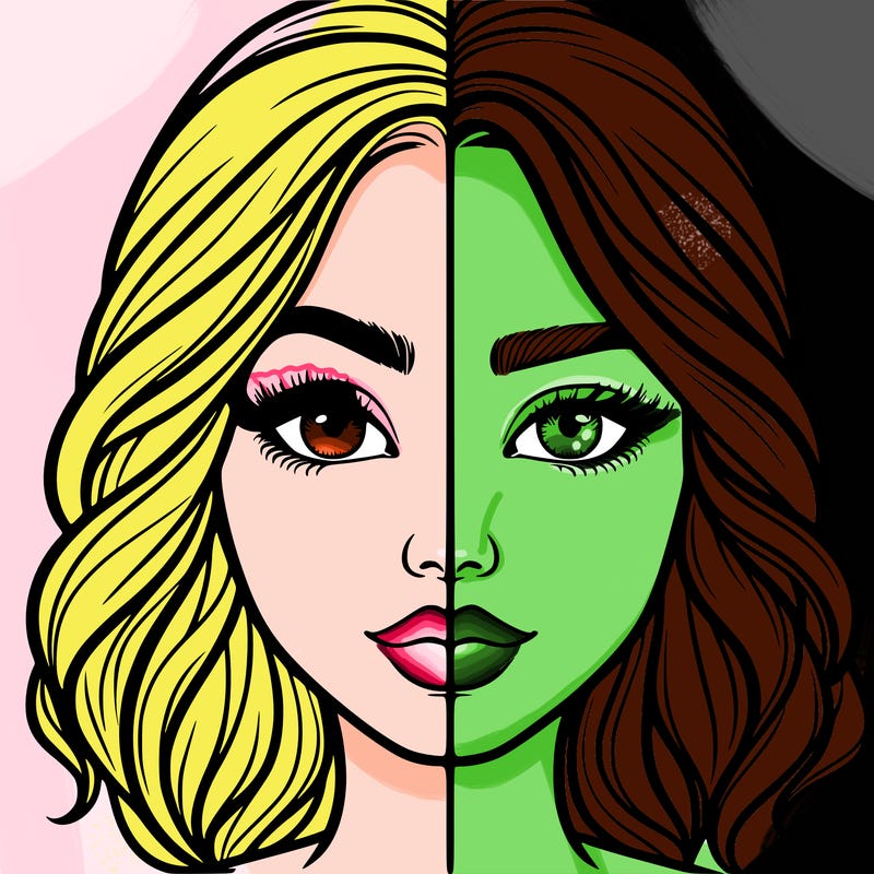 realistic girl split half