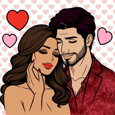 man and woman in love realistic