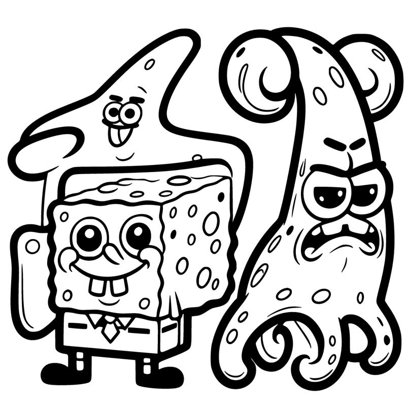 spongebob, patrik, squiddi