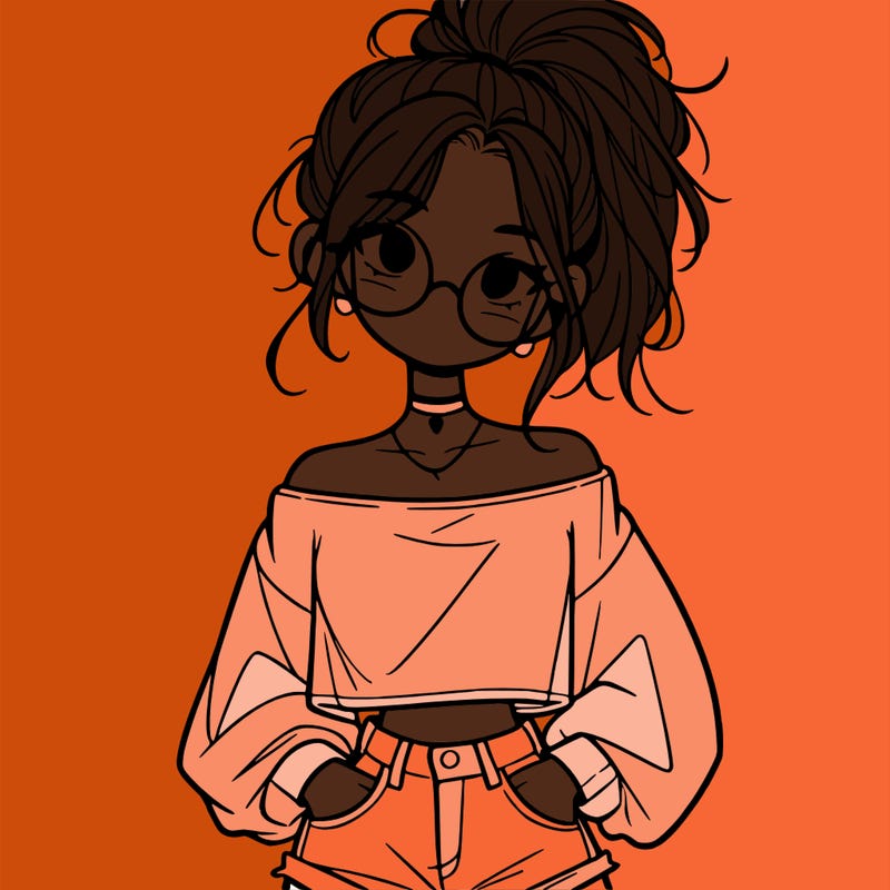 girl with a messy ponytail glasses a baggy crop top and jean shorts