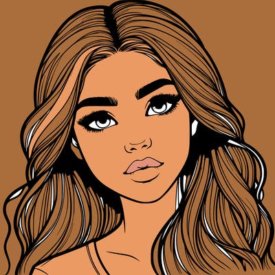 realistic teenage girl with pretty hair