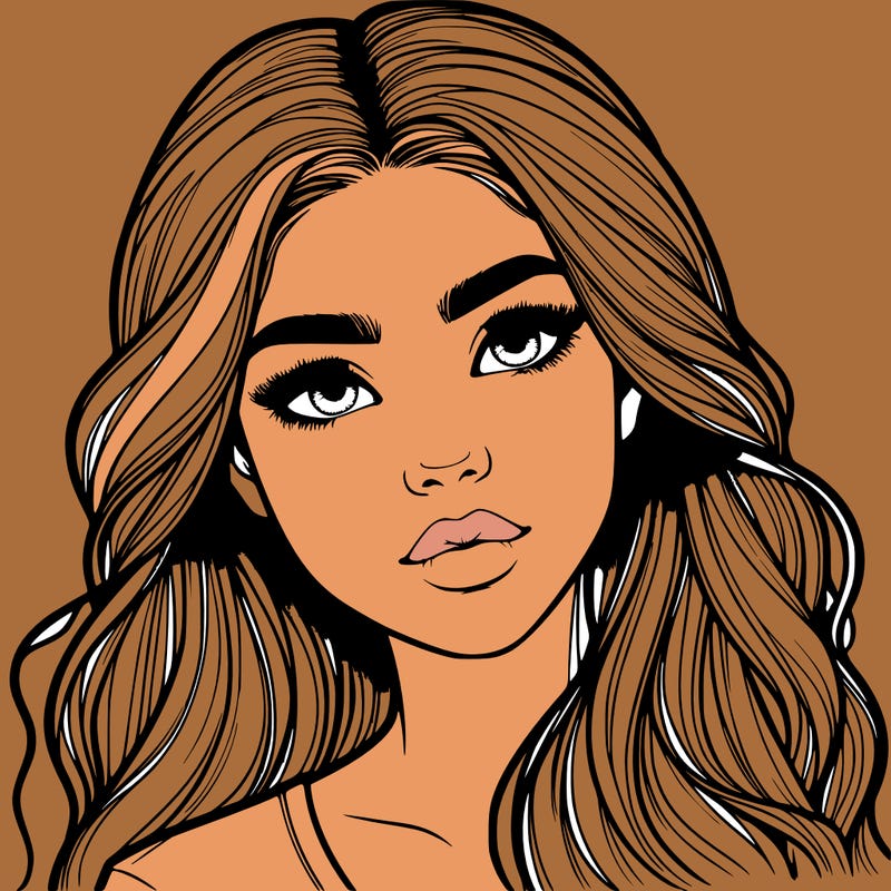 realistic teenage girl with pretty hair