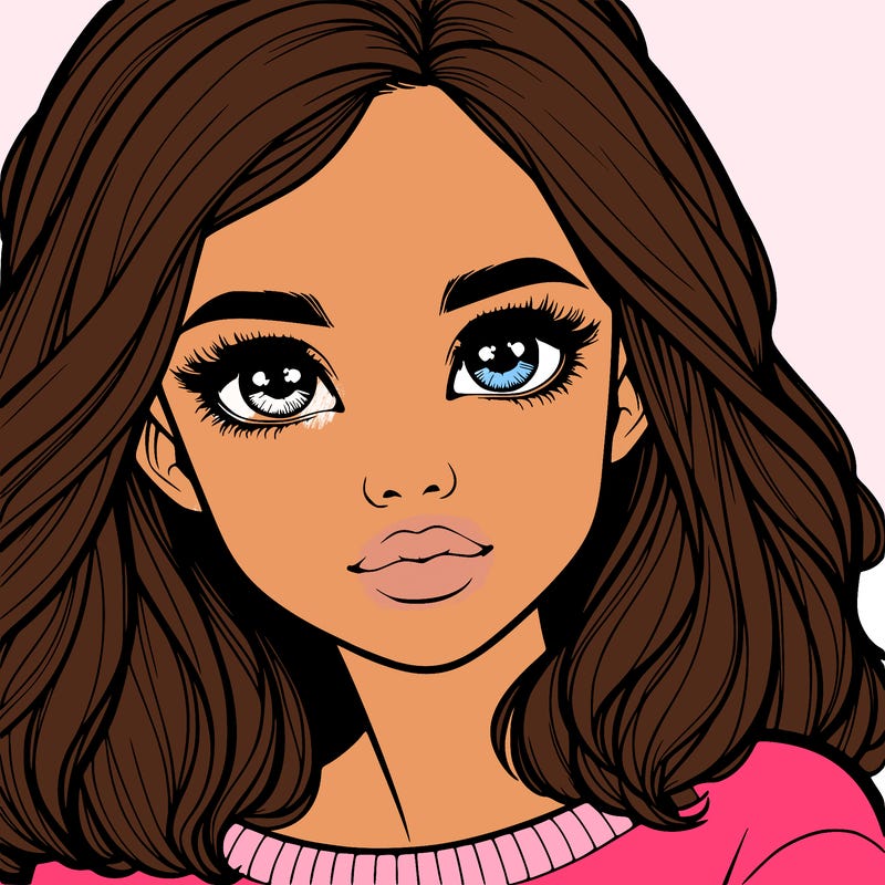 realistic girl whith cute eyes