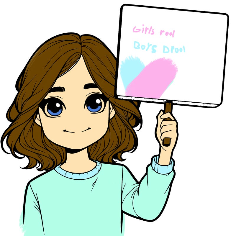 realistic girl holding up a sign