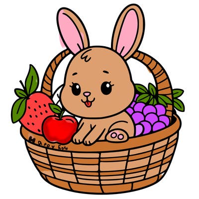 bunny in a fruit basket