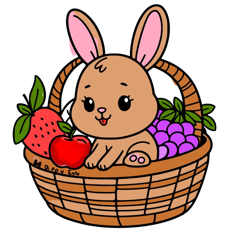 bunny in a fruit basket