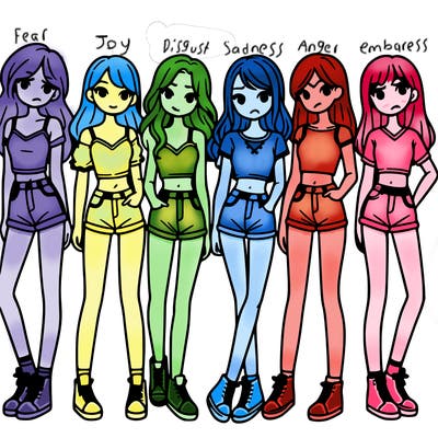 a group of girls wearing crop tops and shorts