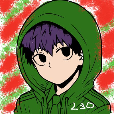 manga character with a hoodie