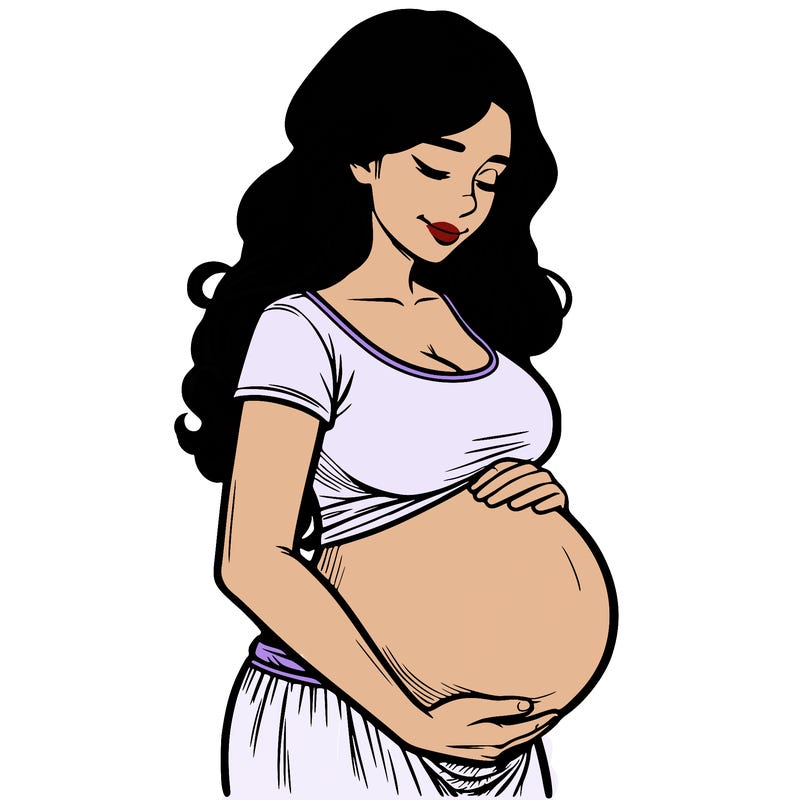 woman heavily pregnant realistic